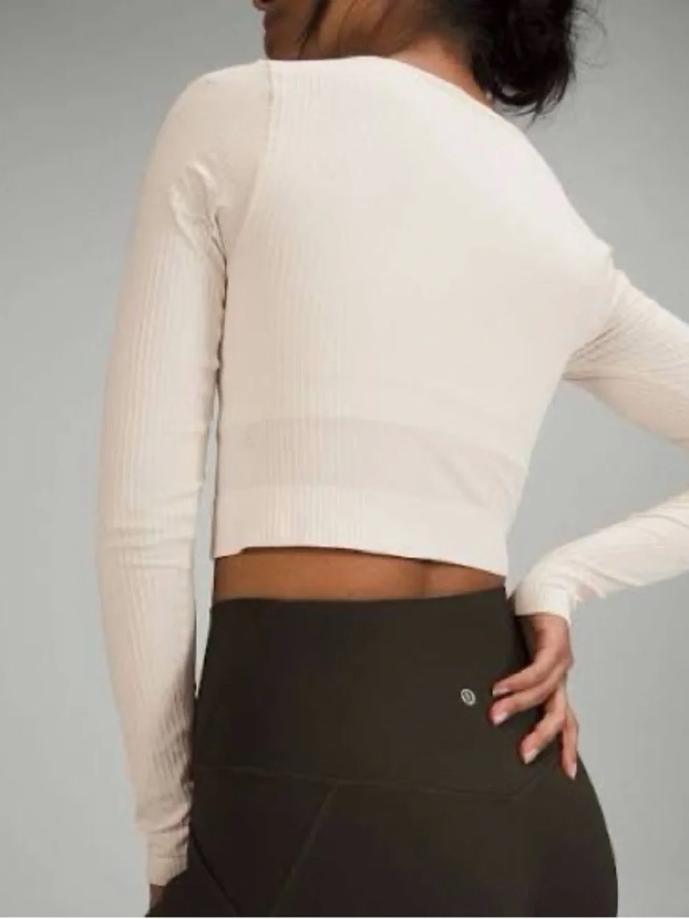 Lululemon Ebb to Street Long Sleeve Shirt In White Opal Size 4